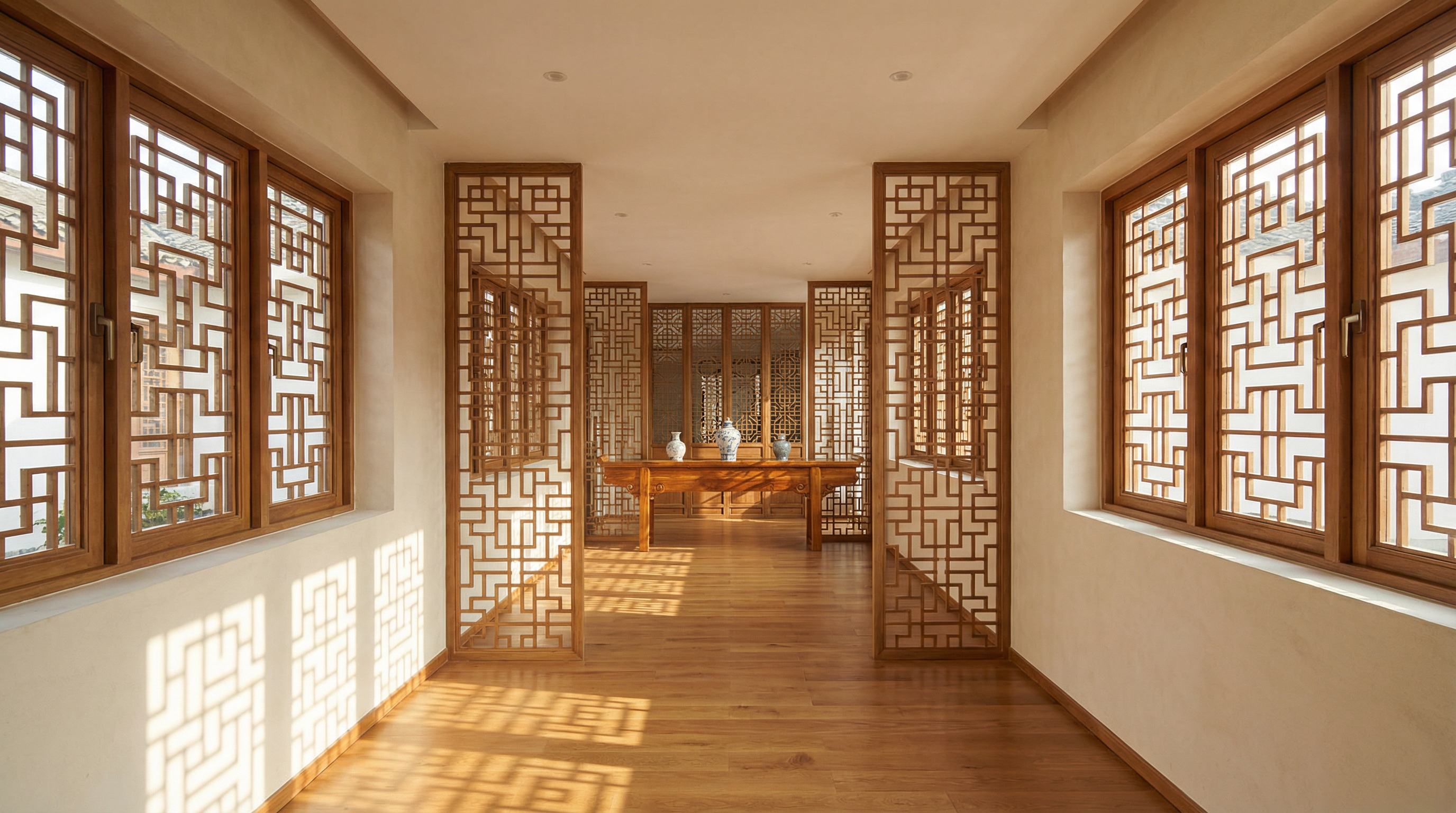 济南私宅新中式全屋木雕定制工程案例 - 场景图三
