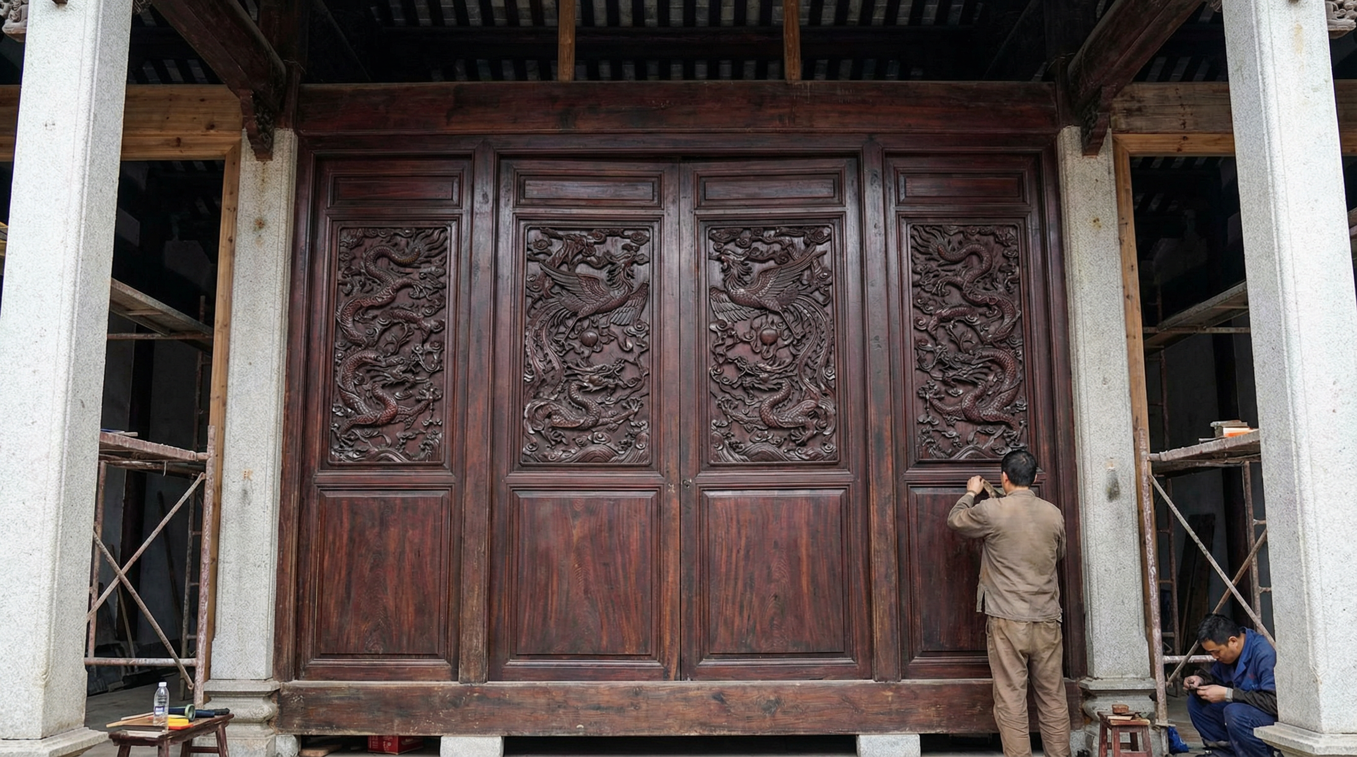 淄博宗祠传统木雕修缮工程案例 - 场景图二