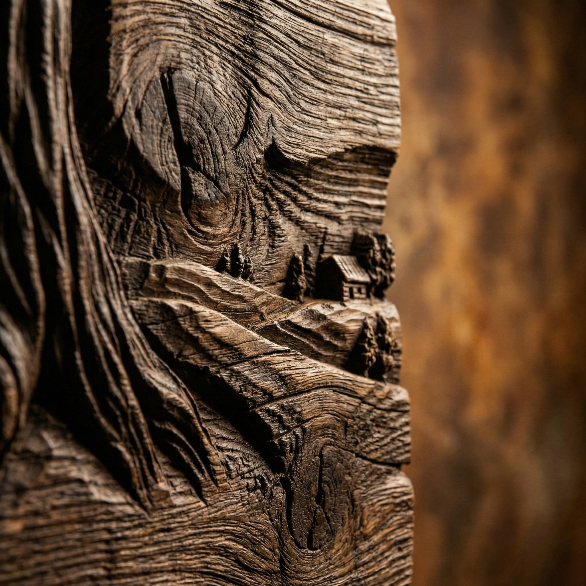 九鱼图浮雕壁板 细节图 2