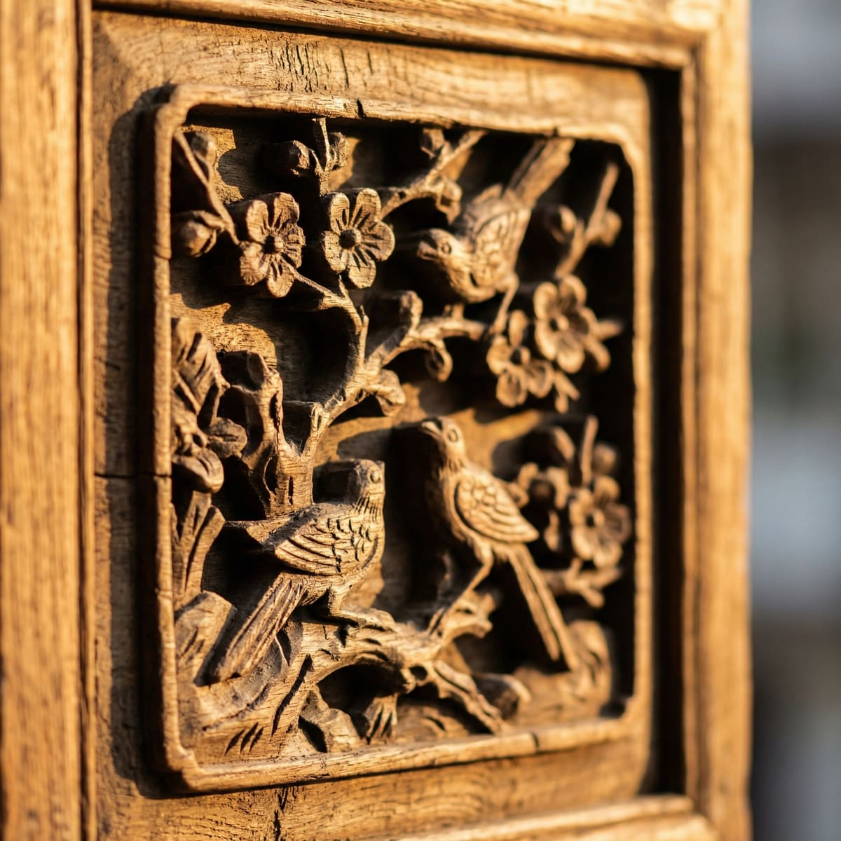 花鸟争春座屏 细节图 2